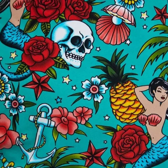 Torrid Retro Tattoo Asymetrical Swimsuit - Picture 6 of 9